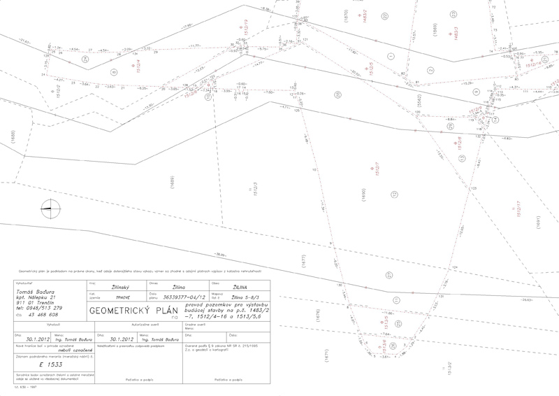 Geometrický plán na prevod pozemkov pod plánovanou stavbou